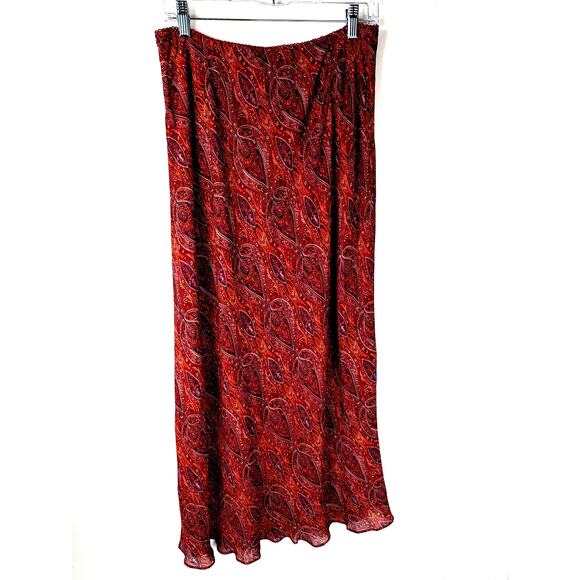 J Jill Paisley maxi skirt  Sz M s Rayon crepe Waist 30-34" Length 36"EUC - Picture 10 of 10